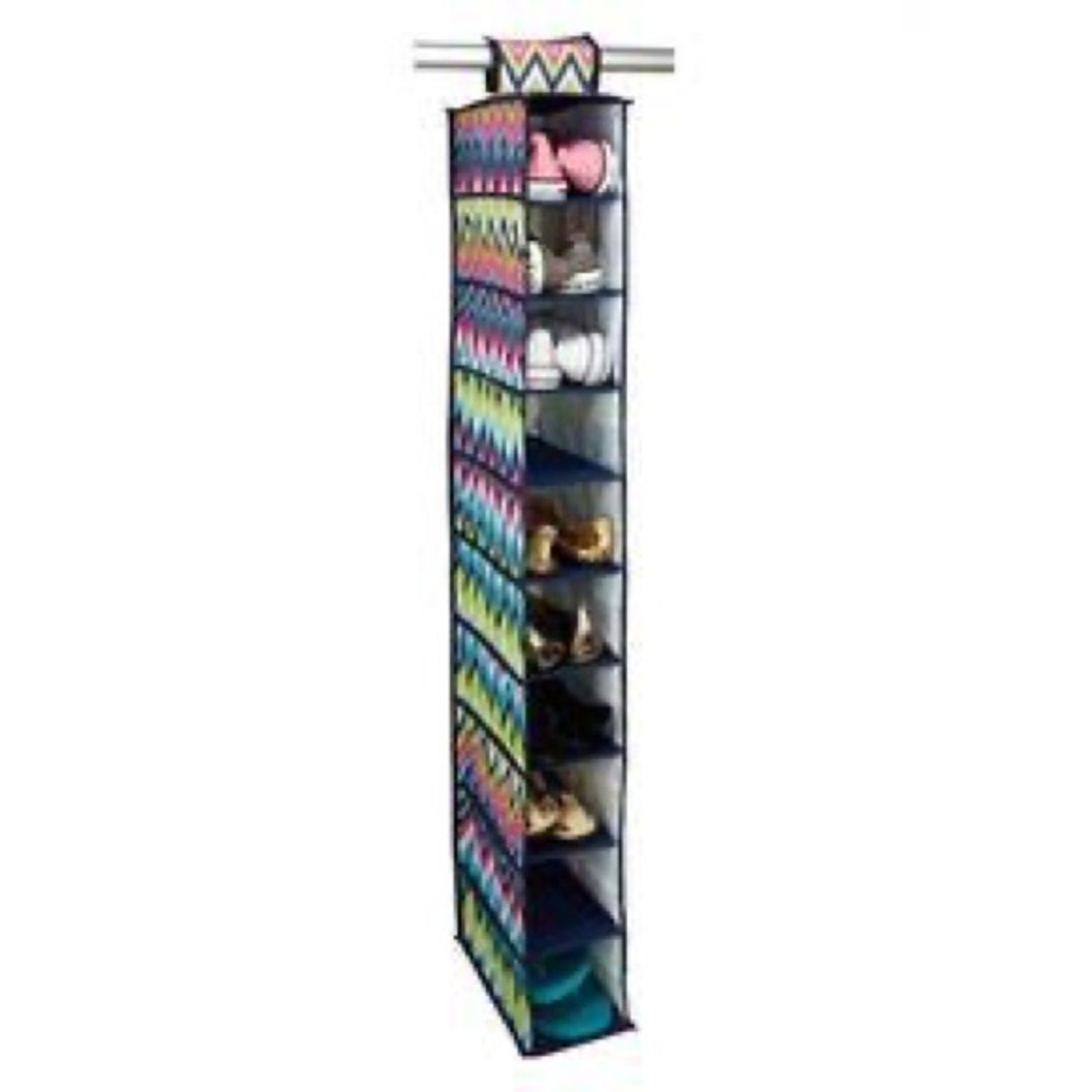 Hanging Shoe Organizer with Chevron Pattern